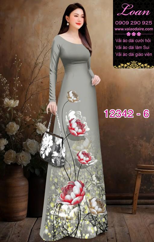 Vải áo dài hoa in 3D