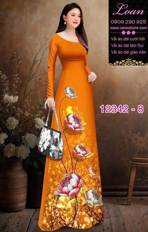 Vải áo dài hoa in 3D
