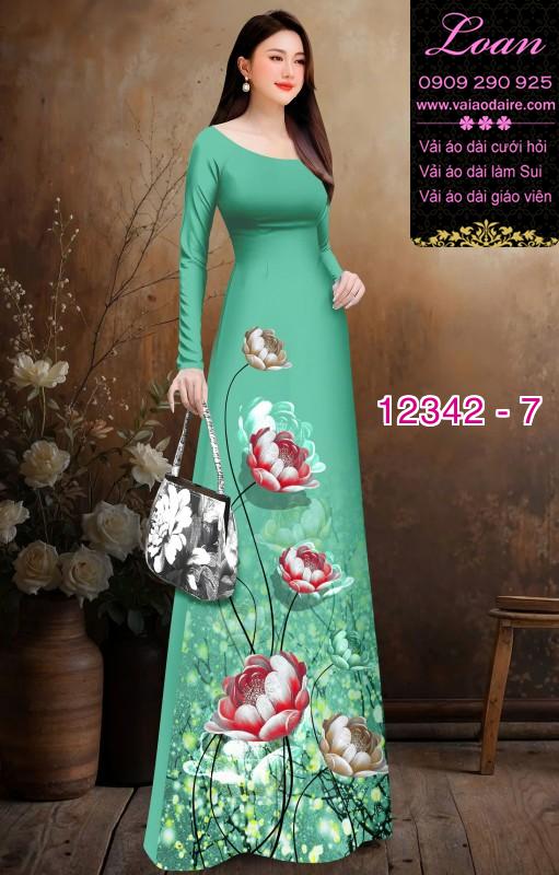 Vải áo dài hoa in 3D