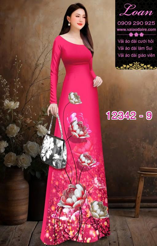 Vải áo dài hoa in 3D