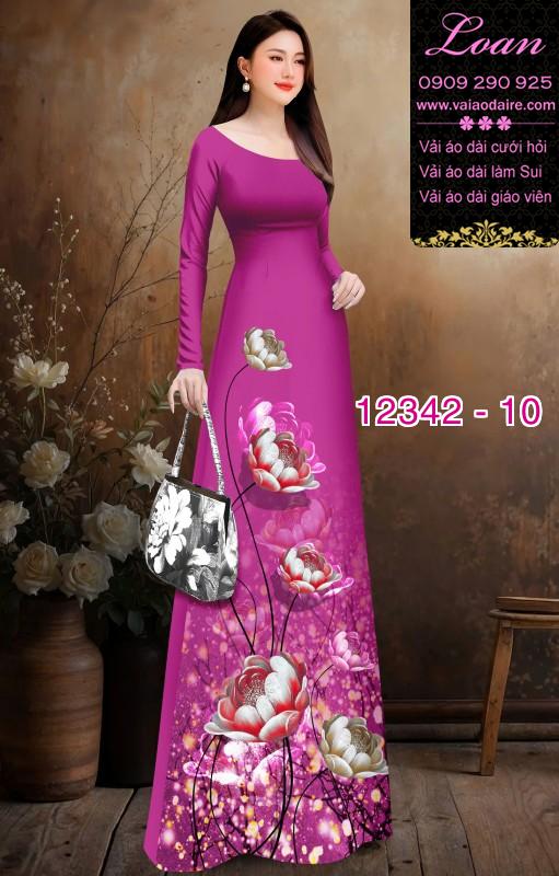 Vải áo dài hoa in 3D