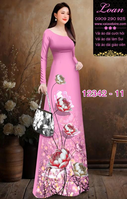 Vải áo dài hoa in 3D