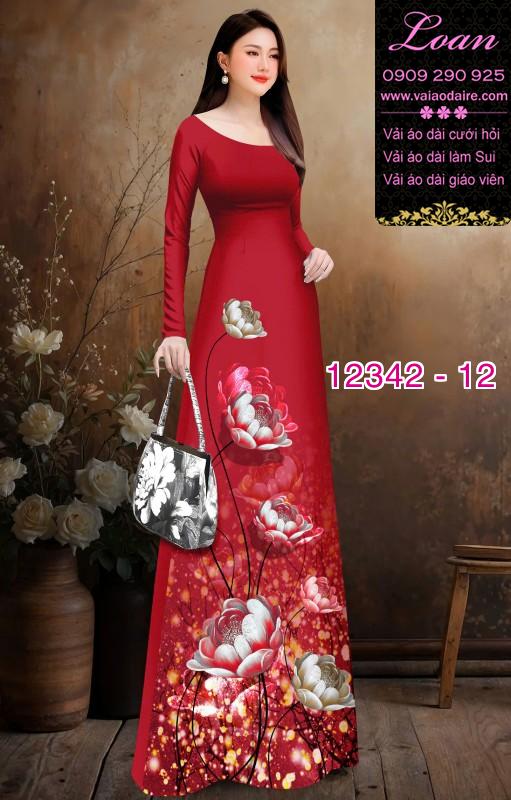 Vải áo dài hoa in 3D