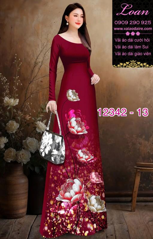 Vải áo dài hoa in 3D