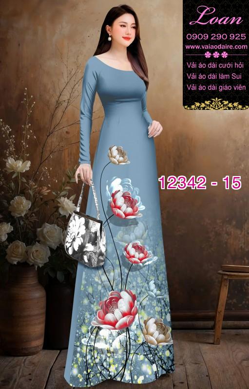 Vải áo dài hoa in 3D