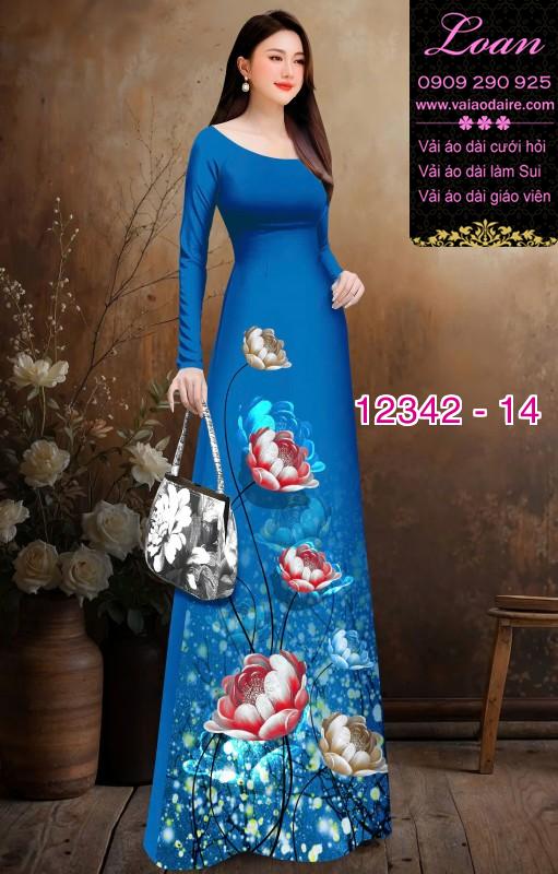 Vải áo dài hoa in 3D