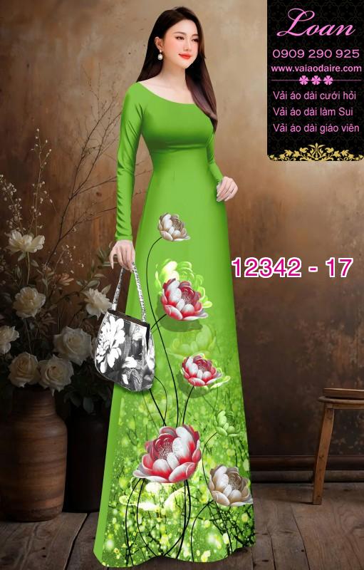 Vải áo dài hoa in 3D