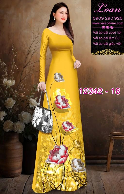 Vải áo dài hoa in 3D