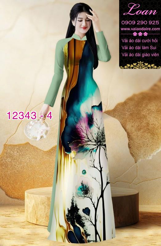Vải áo dài hoa in 3D