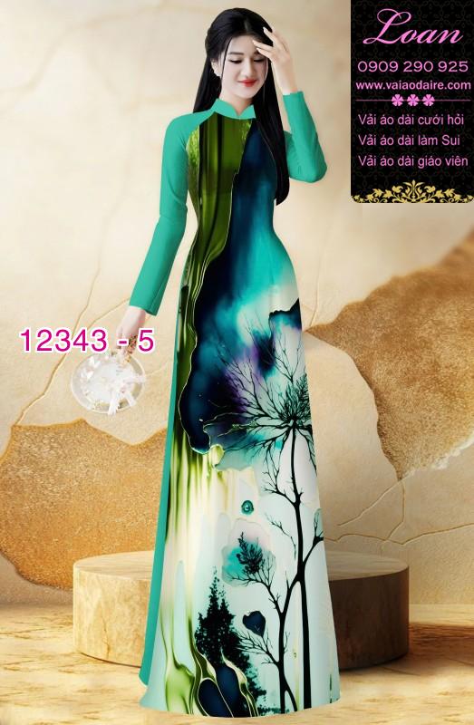 Vải áo dài hoa in 3D