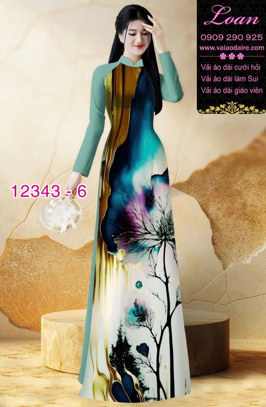 Vải áo dài hoa in 3D