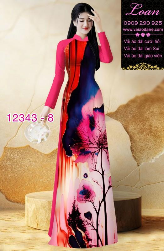 Vải áo dài hoa in 3D