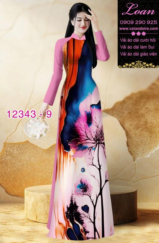 Vải áo dài hoa in 3D