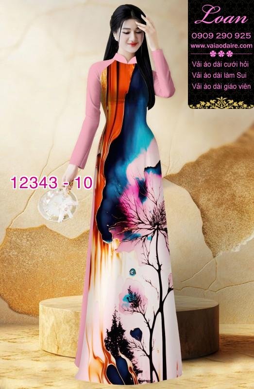 Vải áo dài hoa in 3D