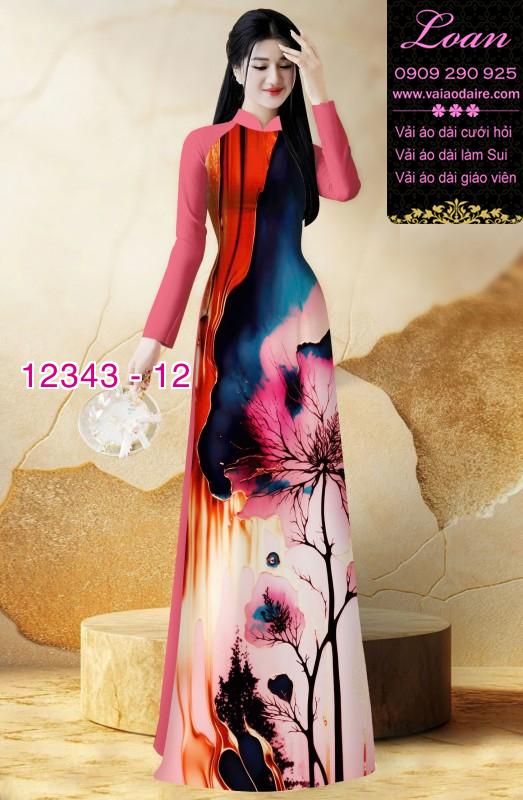 Vải áo dài hoa in 3D