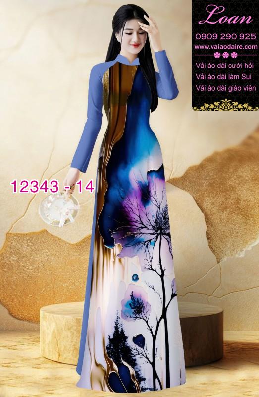 Vải áo dài hoa in 3D