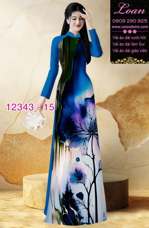 Vải áo dài hoa in 3D