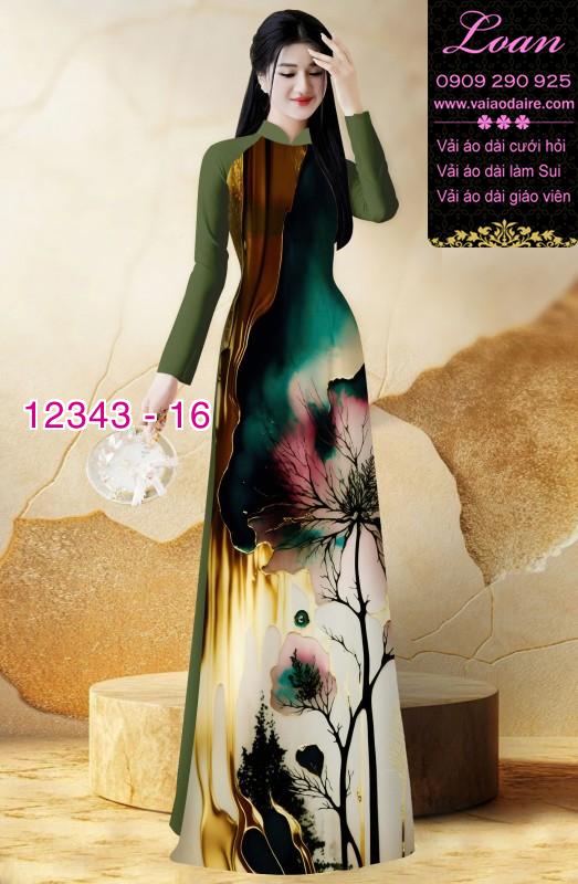 Vải áo dài hoa in 3D