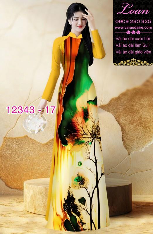 Vải áo dài hoa in 3D