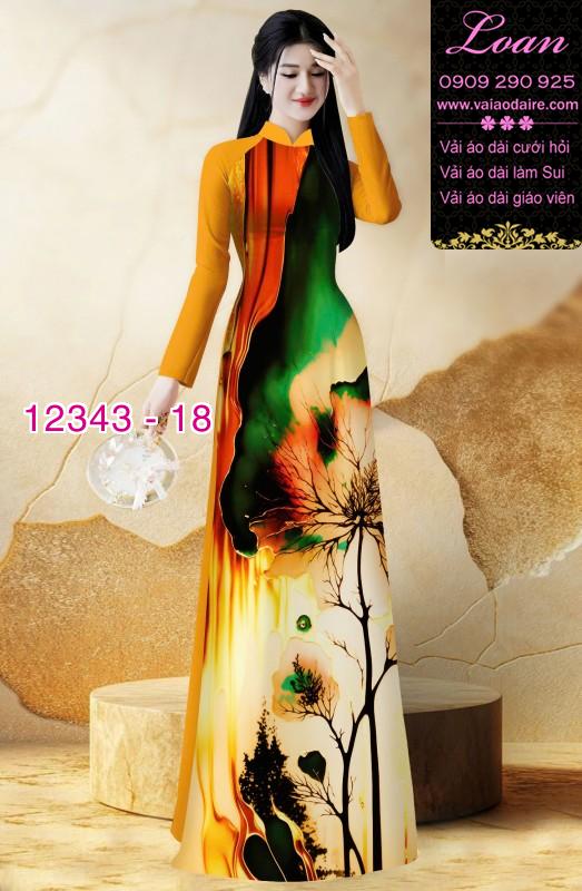 Vải áo dài hoa in 3D
