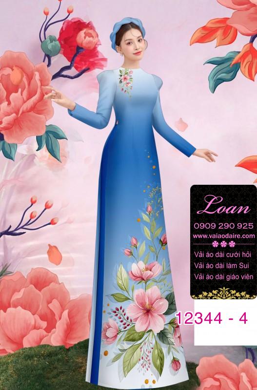 Vải áo dài hoa in 3D