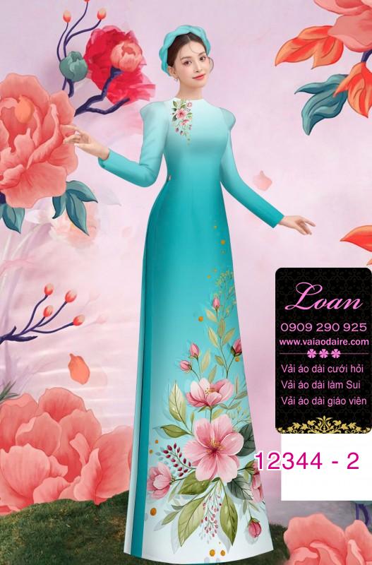 Vải áo dài hoa in 3D