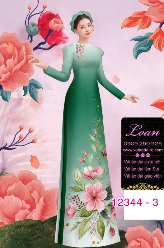 Vải áo dài hoa in 3D