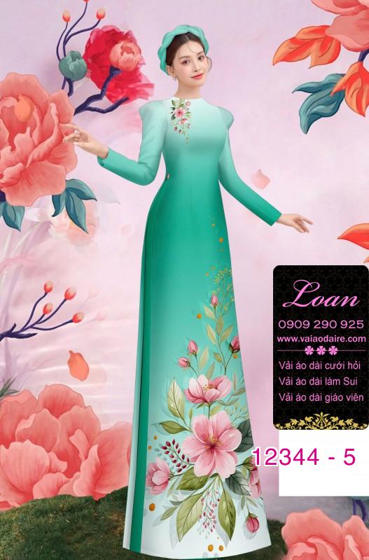 Vải áo dài hoa in 3D