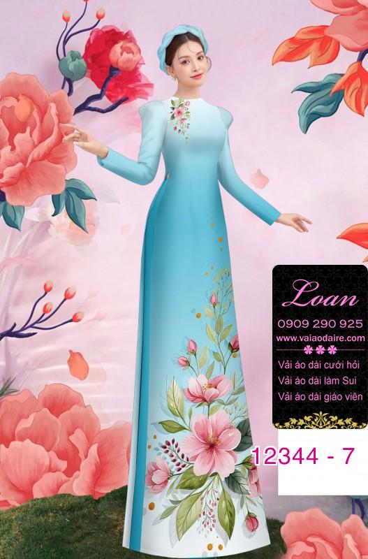 Vải áo dài hoa in 3D