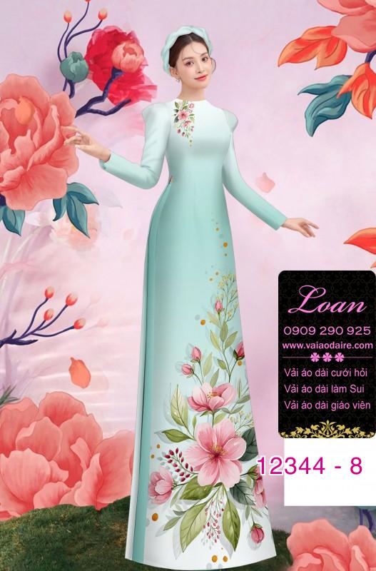 Vải áo dài hoa in 3D