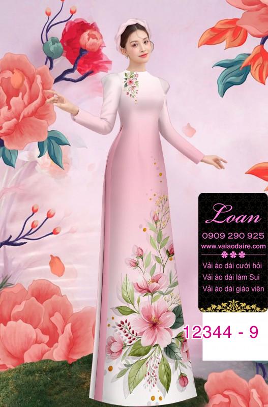 Vải áo dài hoa in 3D