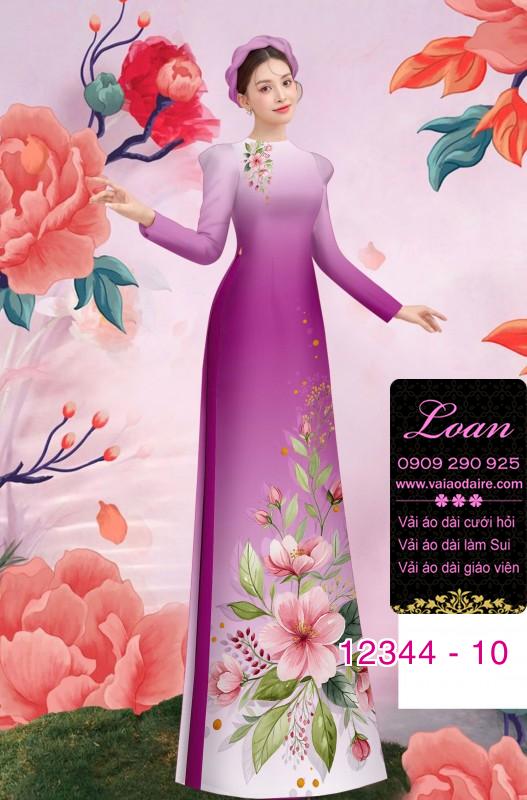 Vải áo dài hoa in 3D