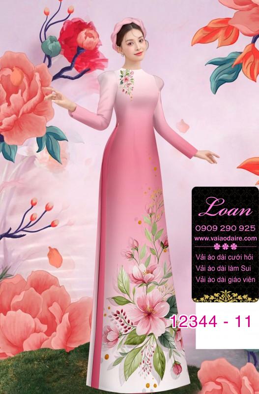 Vải áo dài hoa in 3D