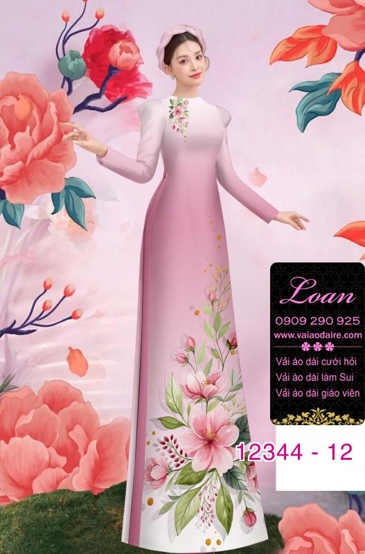 Vải áo dài hoa in 3D