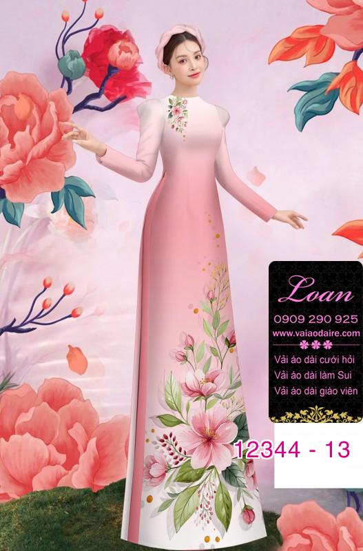 Vải áo dài hoa in 3D