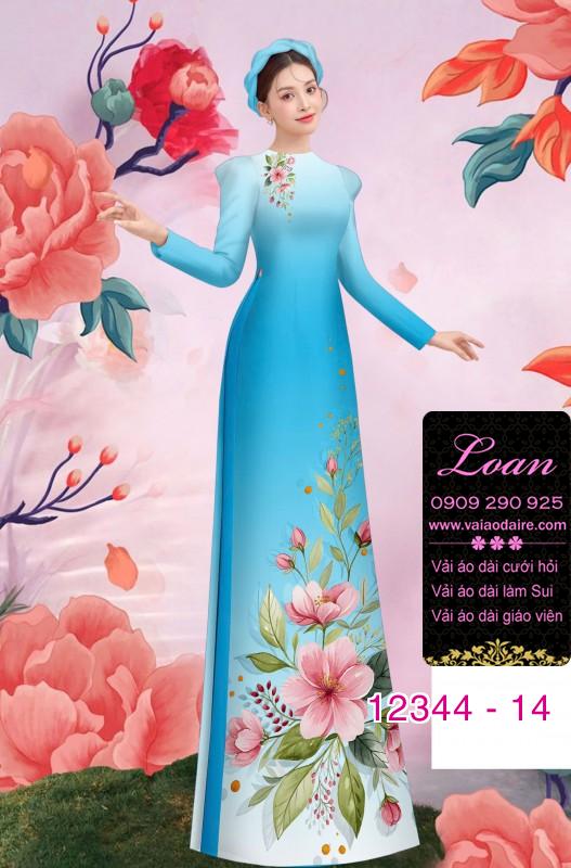 Vải áo dài hoa in 3D