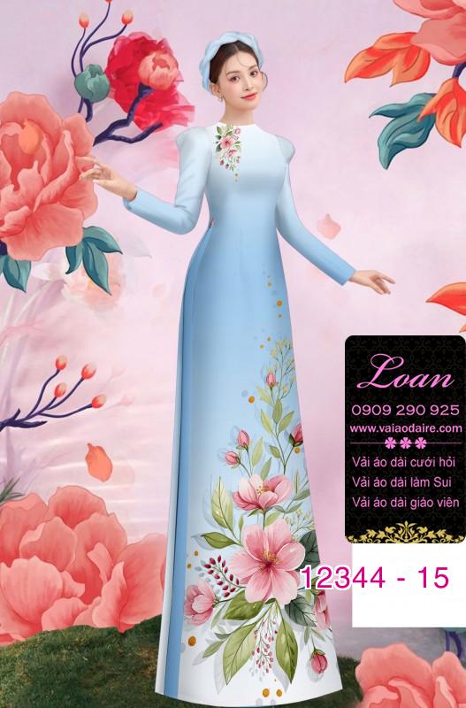 Vải áo dài hoa in 3D