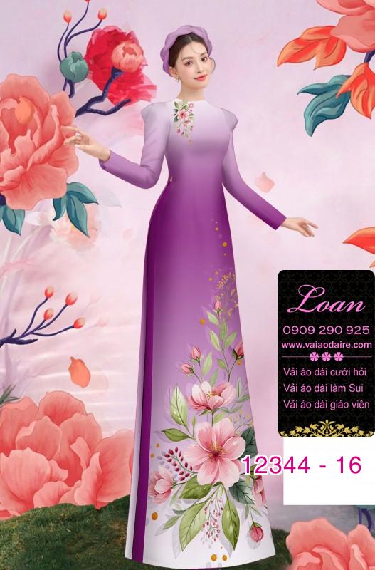 Vải áo dài hoa in 3D