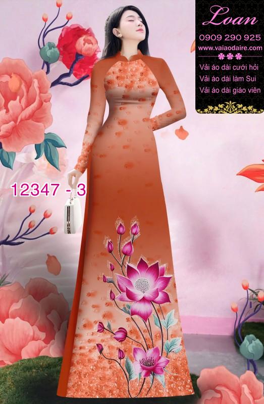 Vải áo dài hoa in 3D