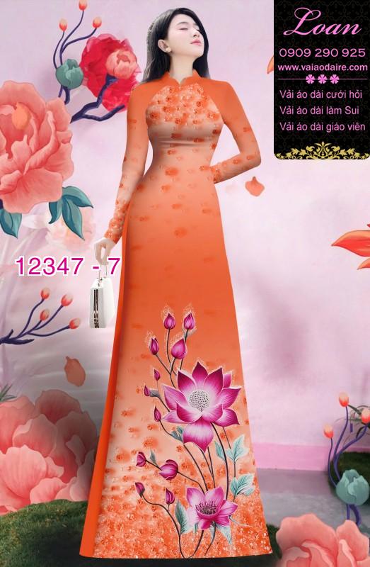 Vải áo dài hoa in 3D