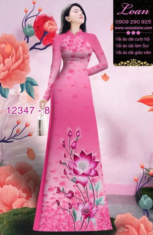 Vải áo dài hoa in 3D