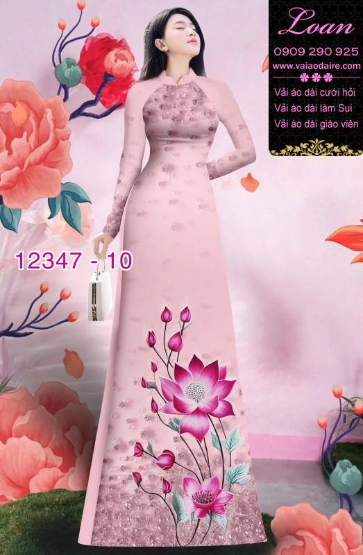 Vải áo dài hoa in 3D