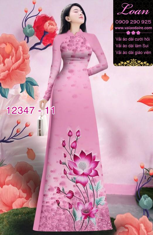 Vải áo dài hoa in 3D