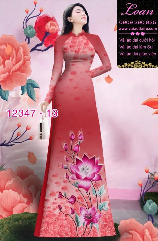 Vải áo dài hoa in 3D