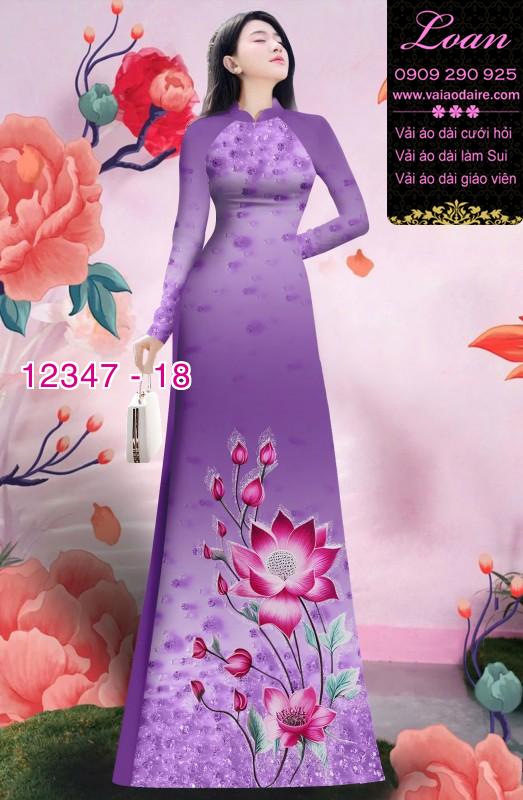 Vải áo dài hoa in 3D