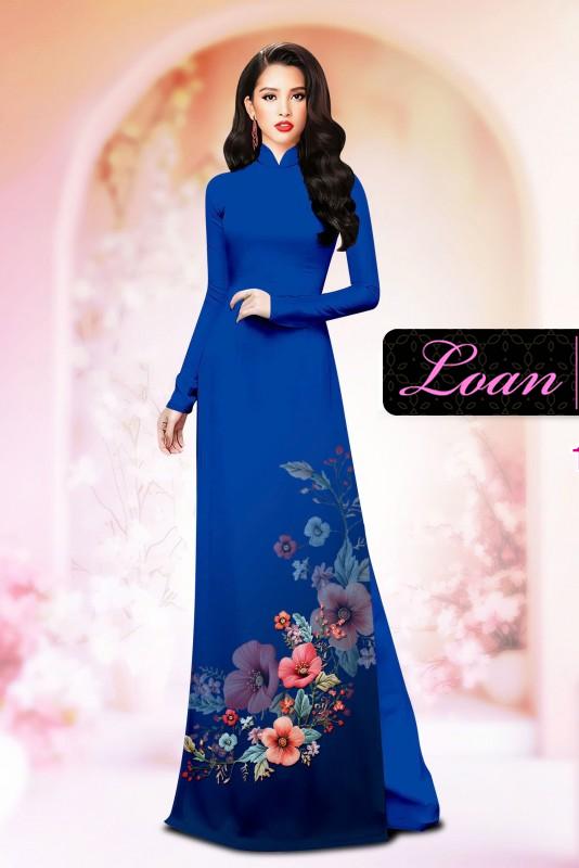 Vải áo dài hoa in 3D