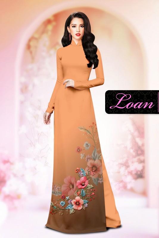 Vải áo dài hoa in 3D