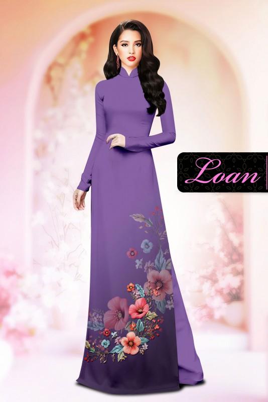Vải áo dài hoa in 3D
