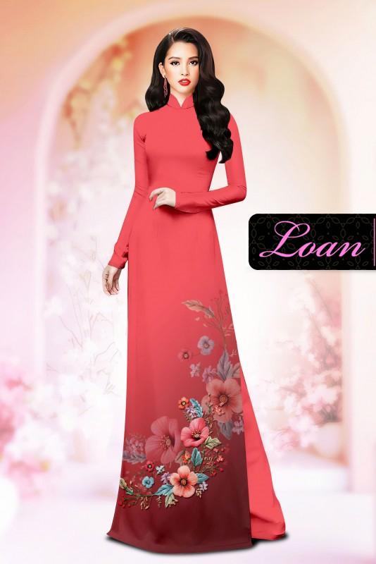 Vải áo dài hoa in 3D