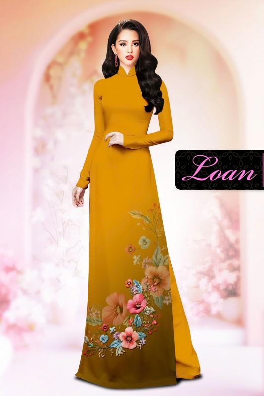 Vải áo dài hoa in 3D